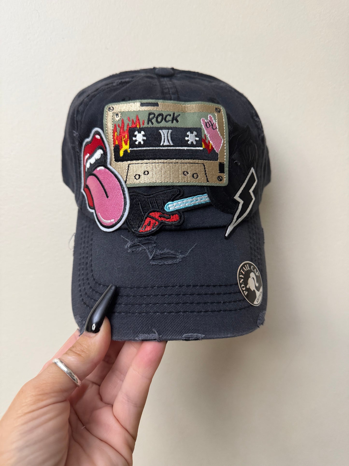 Custom Rock & Roll Distressed Hat